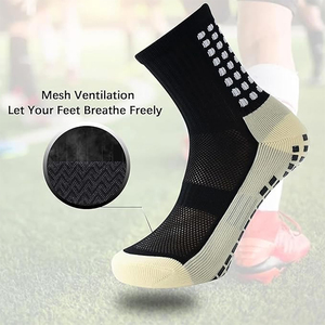Comfortable Spring Sports <b>Socks</b> <b>Black</b> And White Color Breathable Quick Dry Football Basketball Knee <b>Socks</b> For Sports - Product Image 2