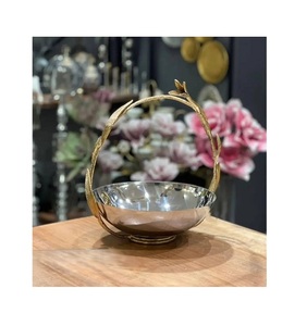 Bol à chocolat en acier et aluminium, design élégant, couleur or et noir, vaisselle de table, bol de service alimentaire aux meilleurs prix - Product Image 1