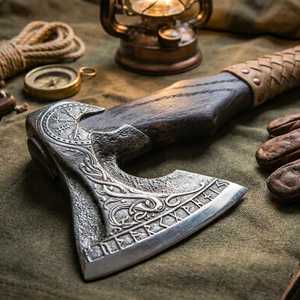 Best Price Handmade Industrial Grade Viking Axe <b>Wood</b> <b>Wrapped</b> OEM ODM Bearded Hatchet Factory Direct Wholesale Camping Carbon - Product Image 4