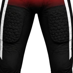 Red & Black American Football <b>Compression</b> Shorts with Impact Protection Pads for Adult Football Training and Competitive Play - Product Image 5