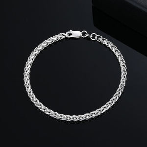 Pulsera de Plata de Ley 925 de Alta Calidad, Chapada en Plata, Estilo Hip Hop, Cadena Cubana para Hombre, Joyería de Moda - Product Image 3