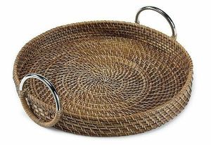 Rattan Woven <b>Basket</b> Desktop <b>Tray</b> Living Room Home Bread <b>Basket</b> Dining Table <b>Tray</b> with Handle - Product Image 3