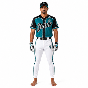 Uniforme de baseball professionnel en tissu polyester léger, vêtements personnalisés, uniforme de baseball conçu avec des propriétés d'évacuation de l'humidité - Product Image 1