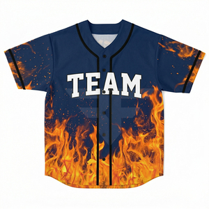 Camisetas de Béisbol Lisas con Impresión Personalizada al por Mayor, Camiseta de Béisbol Azul para Hombre, Sublimación, Precio Económico - Product Image 1
