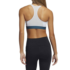 Soutien-gorge de sport blanc contrastant à col rond pour femme, idéal pour le yoga, la course, le fitness, le sport, le crop top respirant, vêtements de sport actifs, tenue d'entraînement de gym - Product Image 2