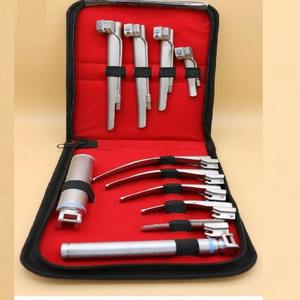 Ensemble de laryngoscopes en acier inoxydable, lames de laryngoscope direct, poignées, pour adultes et pédiatriques, gestion des voies respiratoires, intubation endotrachéale - Product Image 1