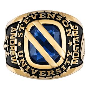 Anillo de Graduación de Plata de Ley 925 con Piedra de Nacimiento en Forma de Cojín y Puente Diagonal, Anillo de Colegio, Anillo de Celebración Universitaria - Product Image 2