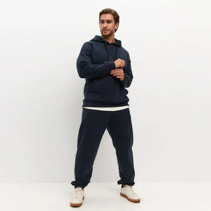 Conjunto Deportivo Personalizado para Hombre, Sudadera con Capucha y Pantalones, Azul Marino, Informal, Deportivo, Dos Piezas, Talla Grande, Cómodo, Venta al Por Mayor, OEM - Product Image 5