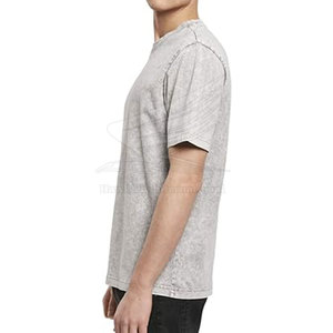 T-shirts délavés à l'acide pour hommes 100% coton respirant, vêtements décontractés d'été de haute qualité - Product Image 2