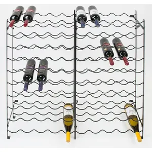 Metal <b>Wine</b> Rack Wall Mount Farmhouse Style Waterproof Bottle Holder Durable Rectangle Design 5L Capacity for Home Bar Storage - Product Image 1