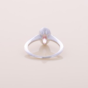 IGI Certified Oval Cut Pink Diamond Bezel Set Engagement & Wedding <b>Ring</b> In 9K White / Rose / Yellow Gold with Side Accents - Product Image 3