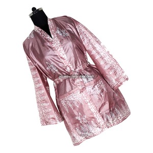 KS012 Kimono Corto de Seda Vintage para Mujer, Estampado Floral Colorido, Estilo Boho, para la Playa, Vacaciones, Salidas - Product Image 6