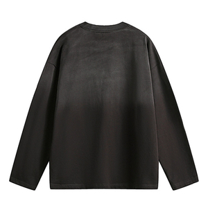 Sweat-shirt à capuche oversize premium pour homme, effet vieilli, délavé à l'acide, manches longues, 100% coton, ODM - Product Image 2