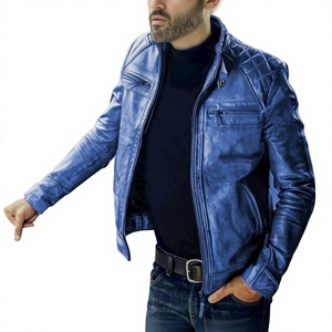 Chaqueta de Cuero Genuino de la Mejor Calidad, Estilo Racer, Unisex, Cuello Mao, Impermeable, Transpirable, Resistente al Viento, de Larga Duración - Product Image 5