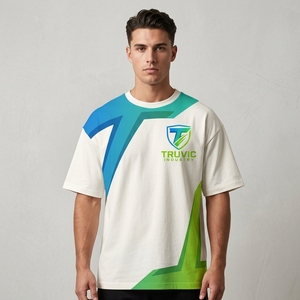 T-shirts amples vintage 100 % coton, coupe oversize, personnalisables, 2026, grammage lourd 250 g/m², épaules tombantes - Product Image 1