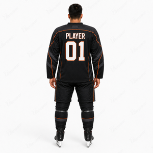 Maillot de hockey sur glace unisexe haut de gamme pour le match, léger, respirant, imprimé par sublimation, en polyester performant, à manches longues - Product Image 4