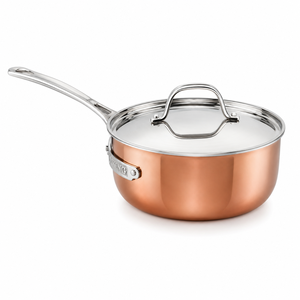 Handcrafted Pure Copper Saute <b>Pan</b> <b>with</b> <b>Lid</b> Hammered Copper Saucepan Copper Frying <b>Pan</b> Induction Ready Luxury Cookware OEM ODM - Product Image 1