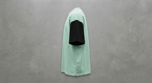 เสื้อยืดผู้ชายสีเขียวมิ้นท์ คอโอ แขนสั้น ผ้าคอตตอนเจอร์ซีย์ 100%  โลโก้ด้านหน้า  แบบเรียบ  สตรีทแวร์  ลำลอง - Product Image 2