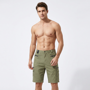 Shorts pour hommes 100% coton, taille mi-haute, multi-poches, respirants, décontractés, style Bermuda - Product Image 4