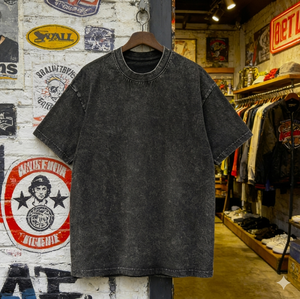 เสื้อยืดพรีเมียมวินเทจผ้าฝ้าย 100% พิมพ์ลายดิจิทัลแบบสั่งทำพิเศษสำหรับผู้ชาย ทรงโอเวอร์ไซส์ ลุคหรูหรา - Product Image 2