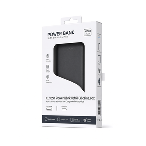 Custom Power Bank Retail Packaging Box Rigid Cardboard Tuck Top Lid Bottom for <b>Consumer</b> <b>Electronics</b> Features Custom Logo Foam - Product Image 3