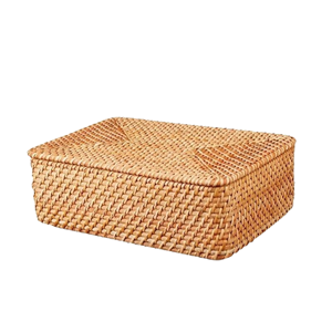 Bandeja de Servir de Ratán Natural Más Vendida con Asas, Cesta de Mimbre Tejida Ecológica, Cesta Poco Profunda para Frutas y Almacenamiento de Mesa - Vietnam - Product Image 1