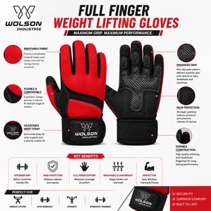 Comfortable <b>Full</b> Finger Training Gloves Anti <b>Slip</b> Grip Support for Workout Fitness Gym Exercise and Weightlifting Use. - Product Image 2