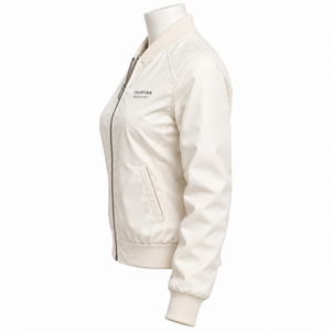 Chaqueta Bomber Ligera con Cierre de Cremallera en Color Amarillo a la Moda para Mujer, Chaqueta Bomber para Mujer con Tejido Transpirable y Cálido, Servicio OEM - Product Image 3