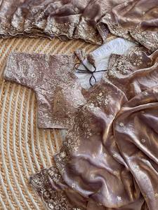 Trending Party Wear Saree with Designer <b>Blouse</b> Indian <b>Sari</b> Outfit for Women for Festivals Ceremonies and Wedding Functions - Product Image 2