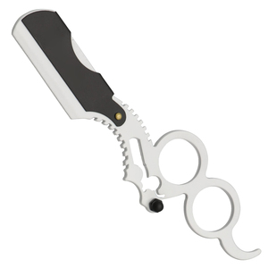 Maquinilla de Afeitar Profesional de Acero Inoxidable con Anillo para Dedos, para Hombres, Depilación Facial, Recorte de Barba, Duradera y Fácil de Usar - Product Image 1