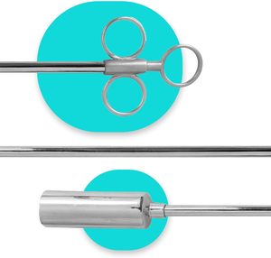 Pistola de bolas de metal de 17 pulgadas con clip de resorte y 3 cabezales de latón, herramienta veterinaria duradera para administración eficiente de medicamentos - Product Image 2