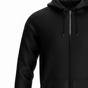 Sweat à capuche zippé en polaire brossée 65% polyester 35% coton 350-400 g/m² avec bordure côtelée 2x1 sur les poignets et le bas, fermeture éclair sur le devant - Product Image 4