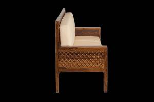 Canapé Royal Carré 3 Places en Bois de Sheesham Massif, Traditionnel et Durable, avec Design Sculpté à la Main, Coussins et Détails en Laiton, Idéal Appartement et Villa - Product Image 3