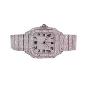Reloj VVS Moissanite White Brilliant Diamond para hombre, reloj de lujo de acero inoxidable Hip Hop Collection, reloj de diamantes con movimiento automático - Product Image 1