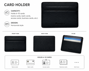 Porte-cartes minimaliste en cuir véritable gris 4 pouces sans fermeture pour cartes de crédit - Product Image 5