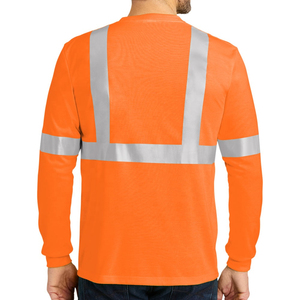 T-shirt de travail réfléchissant à manches longues haute visibilité pour homme, personnalisable avec logo, pour l'hiver et les travaux de construction - Product Image 5