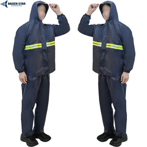 Unisex Hooded Casual Solid Waterproof Rainwear Suit for Industrial and Outdoor Use - Product Image 4