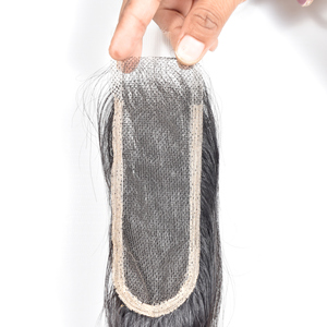 Extensiones de cabello de templo alineado con cutícula virgen India sin químicos 100%, cierre HD, Color negro recto, estilo profundo Suelto - Product Image 4