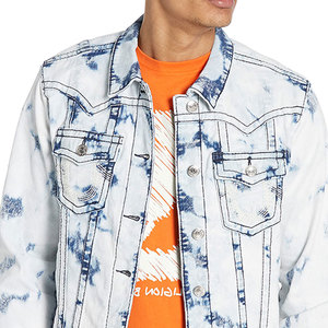 OEM <b>Men</b> And Women Denim <b>Jackets</b> Oversize Long Sleeve Basic Button Down Jean <b>Jacket</b> with Pockets Plus Size - Product Image 5