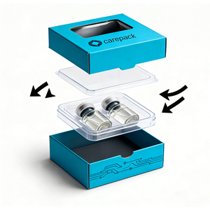 Boîtes rigides d'emballage pour suppléments de peptides, flacons de peptides de 2 ml et 3 ml avec étui de maintien en plastique - Product Image 6