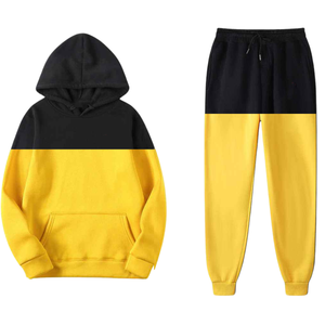 Conjunto Deportivo Unisex con Bloques de Color y Lavado Ácido, Sudadera con Capucha, Pantalones Deportivos, Manga Larga, Ropa Urbana de Invierno, Corte Regular, 100% Poliéster - Product Image 5
