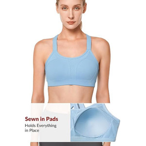 Soutien-gorge de sport haute performance Solid Trader Advanced Moisture Control, coupe sans couture, coussinets amovibles, pour entraînement et fitness - Product Image 1
