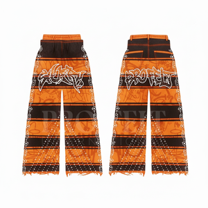 Nouveau pantalon en toile de qualité supérieure 2026, coupe évasée, taille mi-haute, couleur unie, avec logo brodé personnalisé, poids moyen, coupe ample - Product Image 2