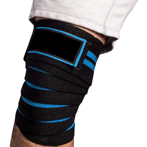 Fawkes Sports Genouillère Rayée Noir Rouge Élastique Unisexe Soutien Compression Respirante Détection par Aiguille Meilleure Vente - Product Image 2