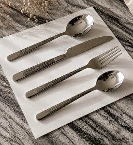 Creative Metal Stainless Steel Flatware <b>Cutlery</b> <b>Set</b> Mirror Polish 4 Pcs Premium Quality Flatware <b>Sets</b> For Restaurant Supplies - Product Image 4