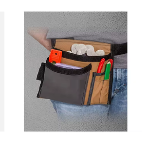 Pochette multi-outils avec sangle réglable, couleur beige et noire, pour le rangement des outils d'électricien, avec porte-stylo, porte-crayon et porte-lunettes - Product Image 3