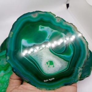 Wholesale natural Decorative Crystal Quartz <b>Agate</b> Green round shape <b>Coaster</b> Natural <b>agate</b> for decoration and gift - Product Image 1