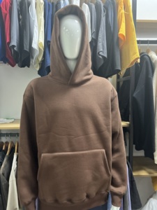 High Quality French Terry Blank Heavyweight Hoodie <b>Men</b> 80 Cotton 20 Polyester <b>Black</b> Hoodie Pullover 500 Gsm Hoodie - Product Image 1