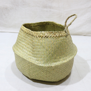 Trending Natural Palm Leaf Circle Durable <b>Storage</b> Basket Eco-friendly Laundry <b>Hamper</b> Hand-woven Multifunction Garden Bag - Product Image 4