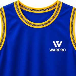 Ensemble débardeur et short sans manches bleu unisexe WARPRO, en polyester respirant, pour le basketball, toutes saisons - Product Image 3